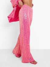 Pantalones anchos y sueltos con lentejuelas elásticas